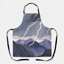 Lightning Storm | Watercolor Dark Mountains Schort