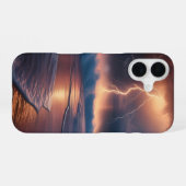 Lightning Strike Beach 2 iPhone 16 Hoesje (Achterkant horizontaal)