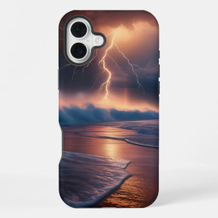 Lightning Strike Beach 2 iPhone 16 Plus Hoesje