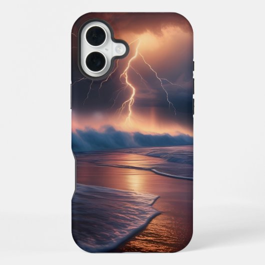 Lightning Strike Beach 2 iPhone Hoesje (Achterkant)