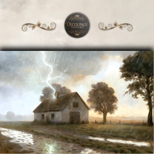 Lightning Strike Boerderij Decoupage Tissuepapier