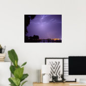 Lightning Strike River Palm Daytona Beach Poster (Thuiskantoor)