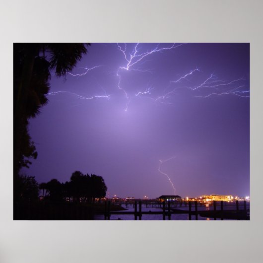 Lightning Strike River Palm Daytona Beach Poster (Voorkant)