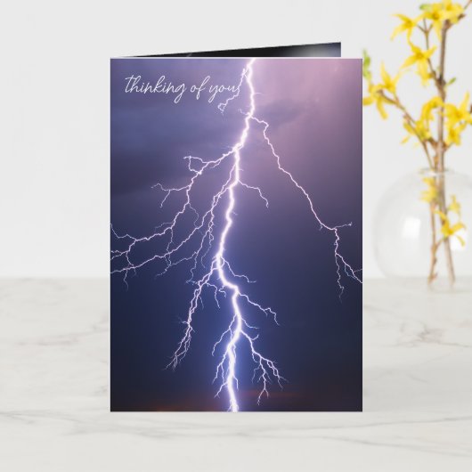 Lightning Strike Storm aan je denken Kaart (Gele Bloem)