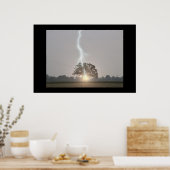 Lightning Strikes Oak Tree Poster (Keuken)