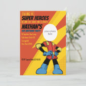 Lightning Superheld Birthday Uitnodiging (Staand voorkant)