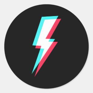 Lightning Symbool Macht Elektriciteitsbout Ronde Sticker