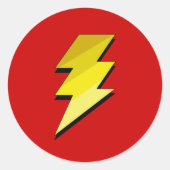 Lightning Thunder Bolt Ronde Sticker (Voorkant)