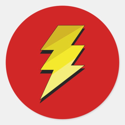 Lightning Thunder Bolt Ronde Sticker (Voorkant)