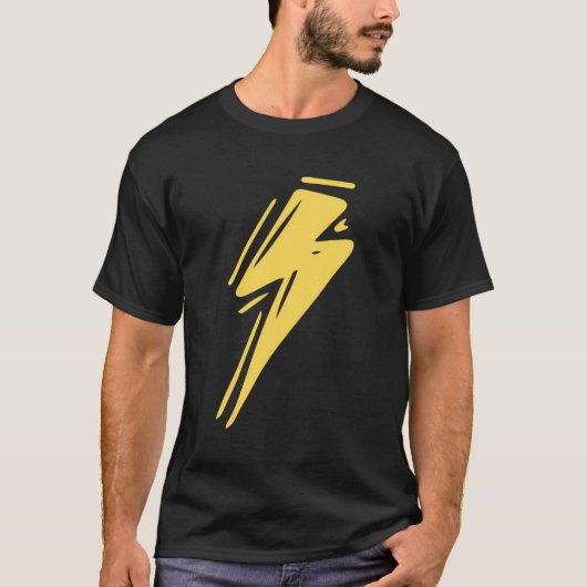 Lightning Thunder Storm Bolt Strike Cool Yellow Li T-shirt (Voorkant)