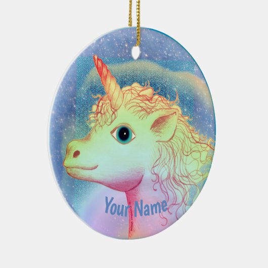 Lightning Unicorn Keramisch Ornament (Rechts)