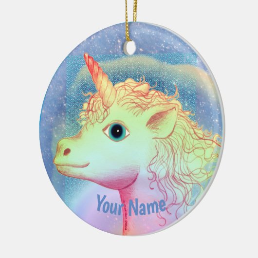 Lightning Unicorn Keramisch Ornament (Links)