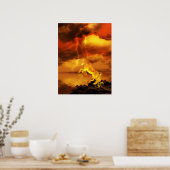 Lightning Unicorn Poster (Keuken)