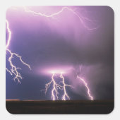 Lightning. Vierkante Sticker (Voorkant)