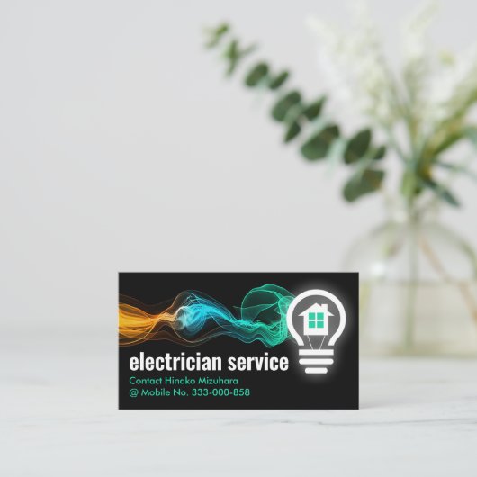 Lightning Wave Powers Lightlamp Visitekaartje (Staand voorkant)