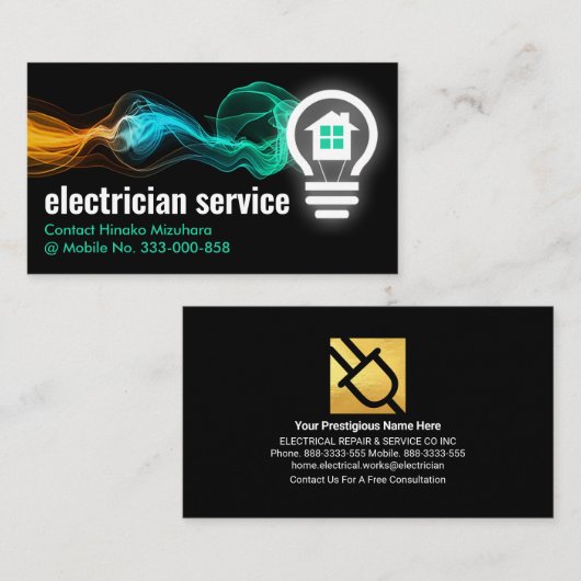 Lightning Wave Powers Lightlamp Visitekaartje (Voorkant / Achterkant)