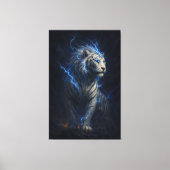 Lightning White Tiger – Electric Storm Fantasy Art Canvas Afdruk (Voorkant)