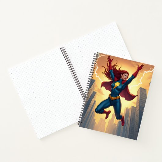 Lightning Woman Superhero Notitieboek (Binnen)