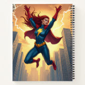 Lightning Woman Superhero Notitieboek (Achterkant)