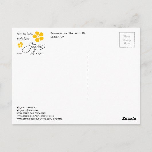 LightRail, I-25, Broadway Station, Denver, CO Briefkaart (Achterkant)