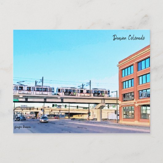LightRail, I-25, Broadway Station, Denver, CO Briefkaart (Voorkant)