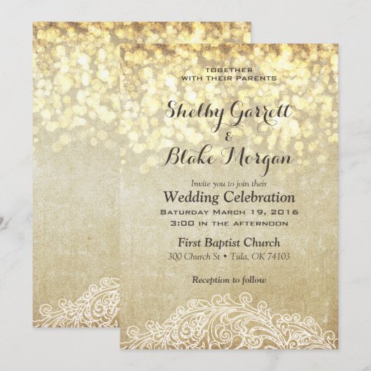 Lights Burlap & Lace Country Chic Kaart (Voorkant / Achterkant)