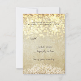 Lights Burlap & Lace Country Chic RSVP Kaartje