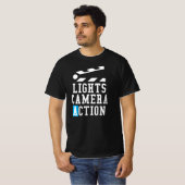 Lights Camera Action Clapper Board - filmbemanning T-shirt (Voorkant volledig)