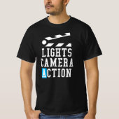 Lights Camera Action Clapper Board - filmbemanning T-shirt (Voorkant)