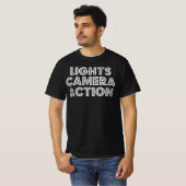 Lights Camera Action Film Creft Director Cadeautje T-shirt (Voorkant volledig)