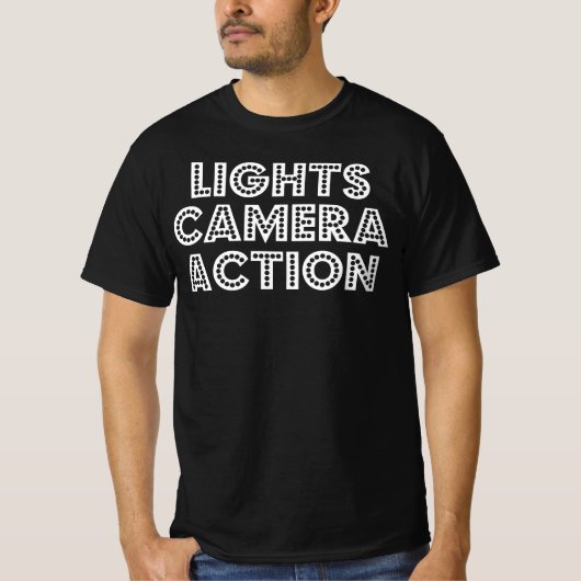 Lights Camera Action Film Creft Director Cadeautje T-shirt (Voorkant)