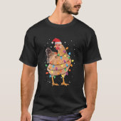 Lights Chicken Santa Tree Chicken T-shirt (Voorkant)