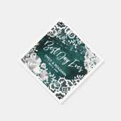 Lights, Flowers & Lace Rustic Blauwgroen Beste Dag Servet (Hoek)