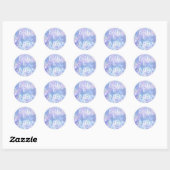 Lights & Latkes - Blue Sparkles Happy Hanukkah Ronde Sticker (Vel)