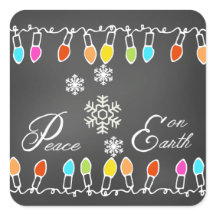 Lights Peace on Earth Kerstvakantie Stickers