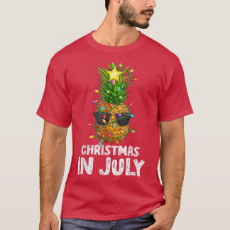 Lights Pineapple Xmas Tree Funny Pineapple Christm T-shirt