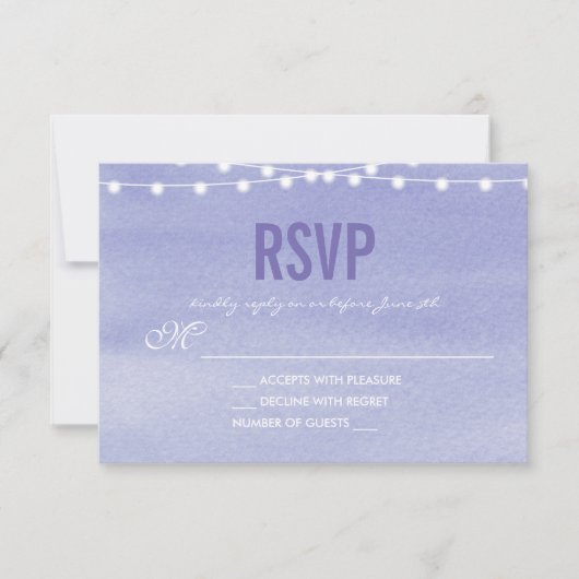 Lights RSVP Waterverf Lavender Kaartje (Voorkant)