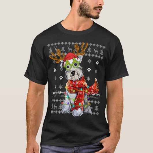 Lights Schnauzer Dog Puppy T-shirt (Voorkant)