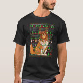 Lights Sheepdog Kerstmis met een lelijke kerstkeuk T-shirt (Voorkant)