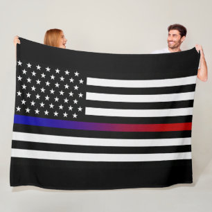 Lights & Siren Thin Line Flag Fleece Deken
