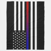 Lights & Siren Thin Line Flag Fleece Deken (Voorkant)