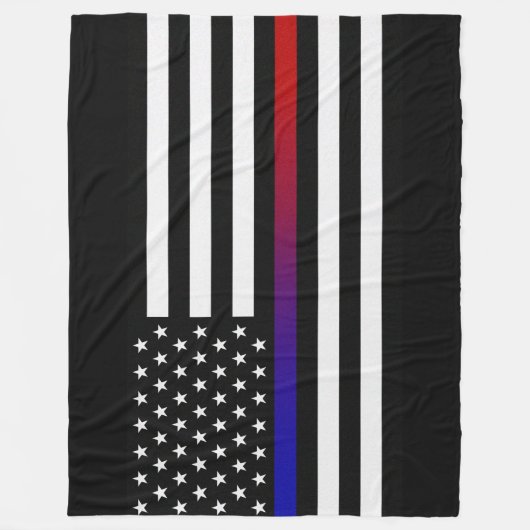 Lights & Siren Thin Line Flag Fleece Deken (Voorkant)