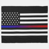 Lights & Siren Thin Line Flag Fleece Deken (Voorkant (Horizontaal))