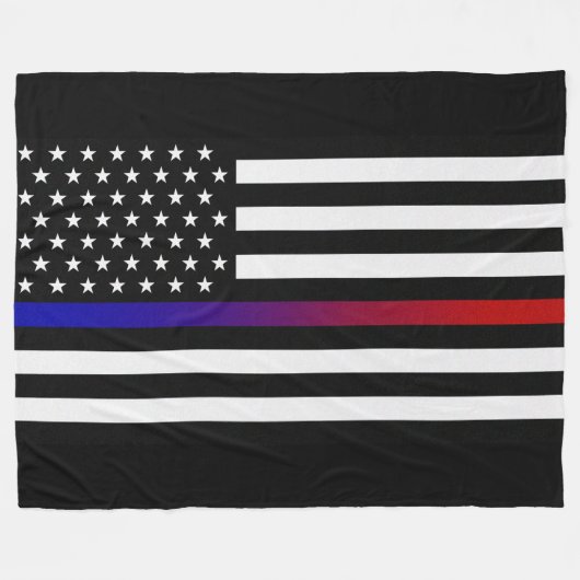 Lights & Siren Thin Line Flag Fleece Deken (Voorkant (Horizontaal))