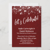 Lights Textured Let's Celebrate Burgundy Reception Kaart (Voorkant)