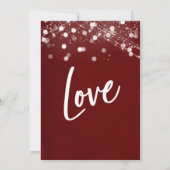 Lights Textured Let's Celebrate Burgundy Reception Kaart (Achterkant)