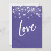 Lights Textured Wedding Reception-Only Paars Kaart (Achterkant)