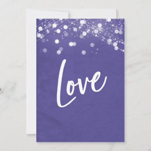 Lights Textured Wedding Reception-Only Paars Kaart (Achterkant)