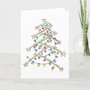 "Lights Tree" Kerstmis Feestdagen Kaart