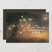 Lights Tree & Mason Jars rustieke bruiloft uitnodi Kaart (Voorkant / Achterkant)